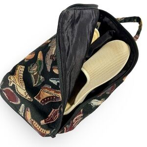 Woven Tapestry Zip Close Travel Shoe or Toiletry Bag À la Main designs by Karen